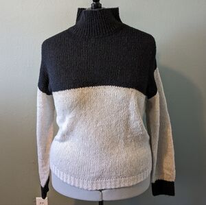 Made with love two toned color block high neck sweater Size XXL NWT